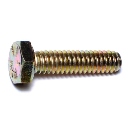 Midwest Fastener Grade 8, 1/4"-20 Hex Head Cap Screw, Zinc Yellow Steel, 1 in L, 50 PK 00662